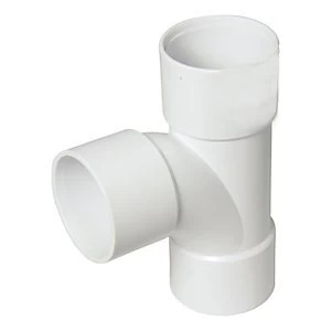 Image of FloPlast WS22W Solvent Weld Waste 92.5 Deg Tee - White 32mm