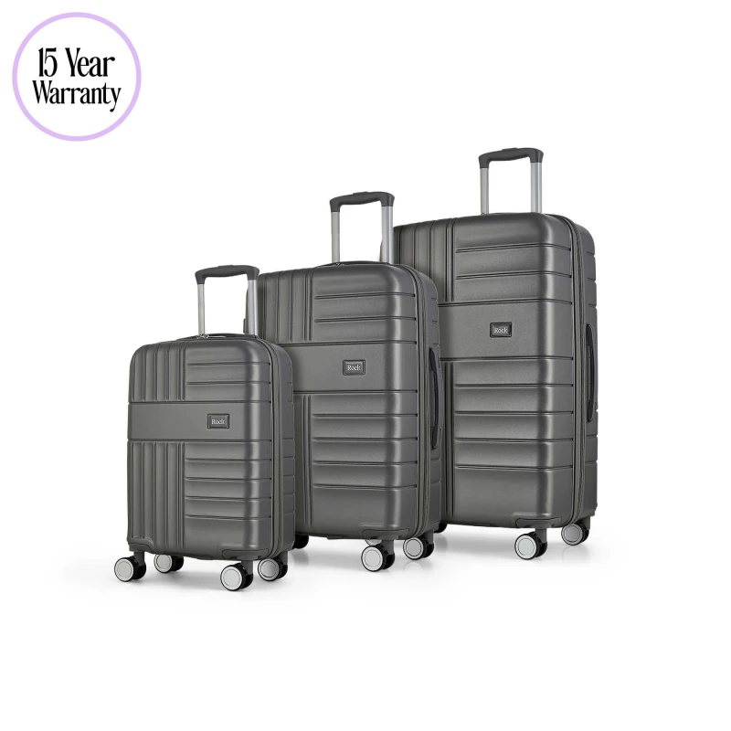 Image of Rock Rock Aspen Suitcase Charcoal Charcoal unisex 3pc Set