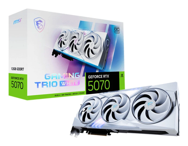 Image of MSI GeForce RTX 5070 12GB GAMING TRIO OC White GDDR7 Graphics Card