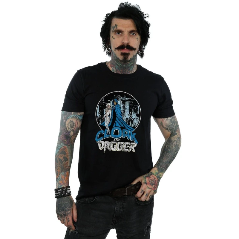 Image of Marvel Marvel Men Cloak And Dagger Retro T-Shirt in Black Size: Small Black S Male 5057864486230