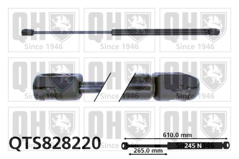 Image of QUINTON HAZELL Tailgate strut QUINTON HAZELL QTS828220