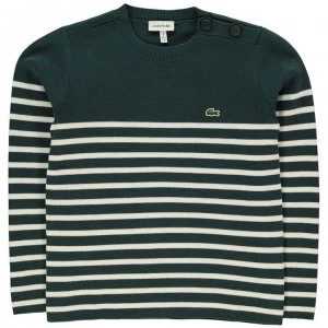 image of Lacoste Stripe Jumper - Dk Green DUM