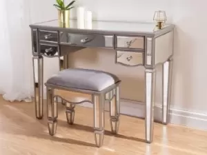 image of Birlea Elysee 5 Drawer Mirrored Dressing Table Assembled