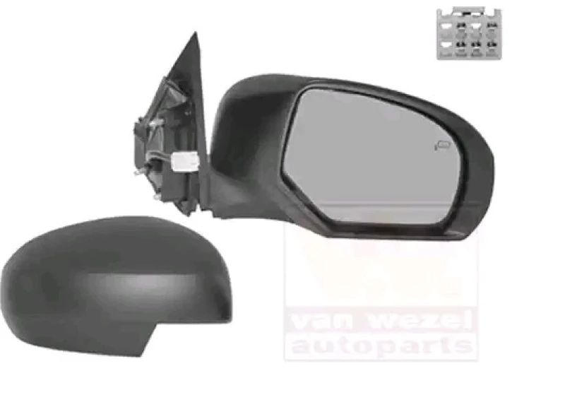 Image of VAN WEZEL 5223808 Wing mirror * HAGUS * Right, Heatable, primed Outside Mirror (50)