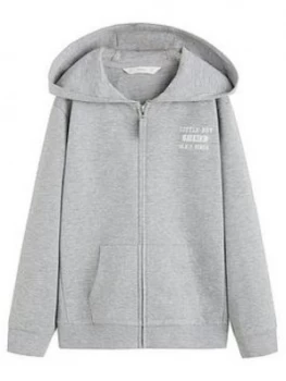 image of Mango Girls Zip Through Hooded Top - Grey