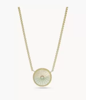 Image of Fossil Women Val Blue Crush Ombre Mother-of-Pearl Station Necklace