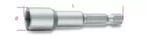 image of Beta Tools 862 F 1/4" Hex Drive Magnetic Hexagon Bit Socket 10mm 008620410