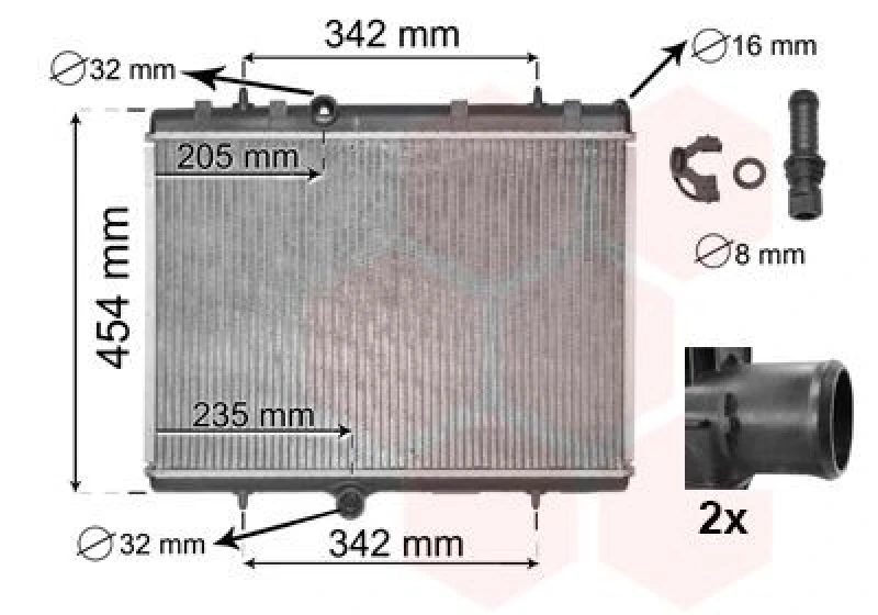 Image of VAN WEZEL Engine radiator VAN WEZEL 40002267