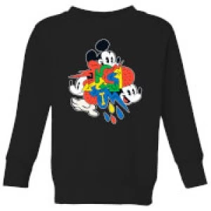 Image of Disney Mickey Mouse Vintage Arrows Kids Sweatshirt - Black - 11-12 Years