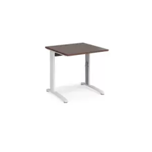Image of Office Desk Wheelchair Friendly Rectangular Desk 800mm Walnut Tops With White Frames TR10
