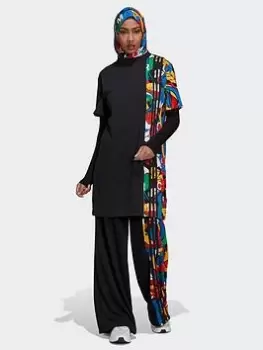 Image of adidas Originals Rich Mnisi Dress, Black/Multi, Size 6, Women