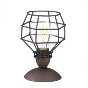 Image of Spider Wire Shade Table Lamp, Black