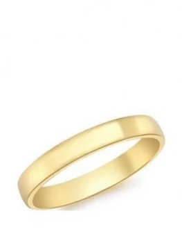 Image of Love GOLD 9ct Gold Court Wedding Band, Gold, Size H, Women