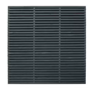 Image of Forest Garden 6'x 6' Grey Painted Double Slatted Fence Panel