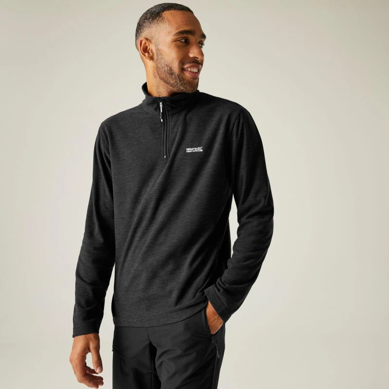 Image of Regatta Regatta Men Thompson Marl Lightweight Half-Zip Fleece in Grey Size: Small Grey S Male 5063516219279