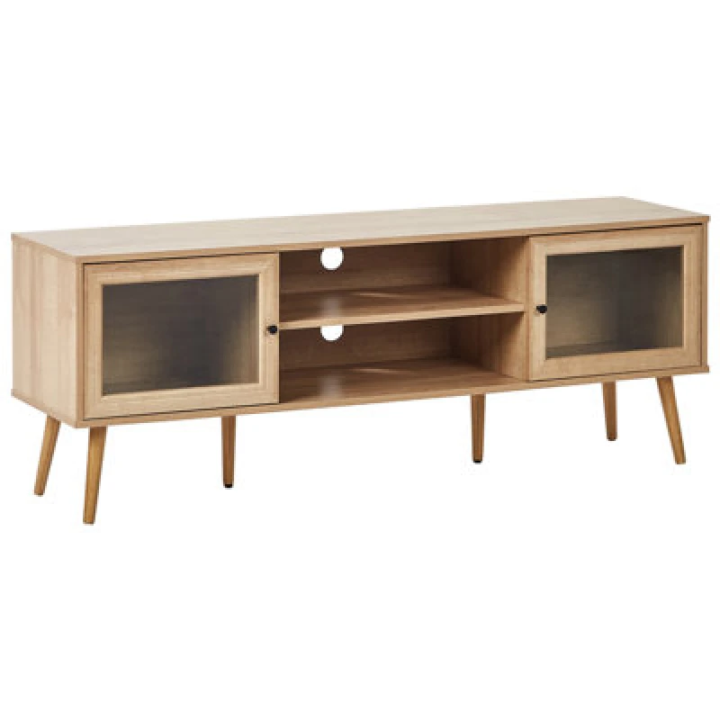 Image of Beliani Minimalist TV Stand Albany Light Brown