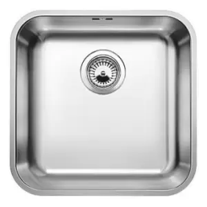 image of Single Bowl Chrome Stainless Steel Kitchen Sink - Blanco Blancosupra 400-U