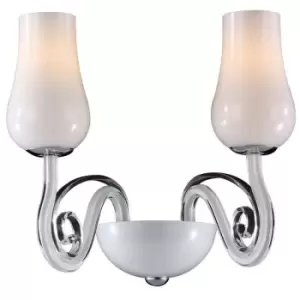 image of Italux Lybra - Modern Wall Lamp White 2 Light , E14