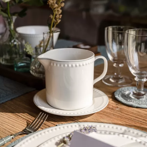 image of Mary Berry Signature Gravy Boat & Saucer White