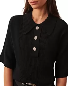 Image of ba & sh Eliot Rhinestone Button Sweater