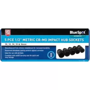 Image of 5 Piece 1/2" Impact Hub Nut Sockets 30-36MM