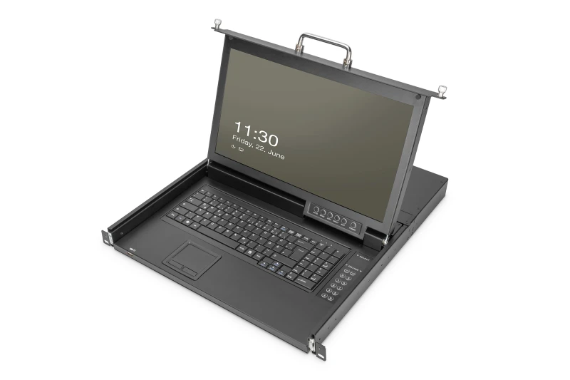 Image of Digitus 17" HD LCD KVM Console. 1-Port VGA. german Keyboard