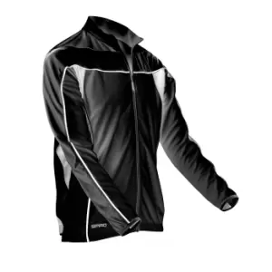 image of Spiro Mens Bikewear Long Sleeve Performance Top / Sports / Cycling (S) (Black/ White)