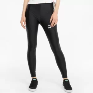 image of PUMA Classics Shiny High Womens Leggings, Black, size Medium, Clothing