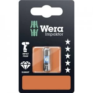 Image of Wera 840/1 IMP DC Impaktor Bits SB SiS Hex bit 6mm Tool steel alloyed, DLC coated D 6.3