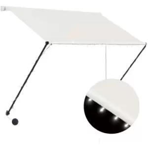 image of Retractable Awning with LED 200x150cm Cream Vidaxl Cream