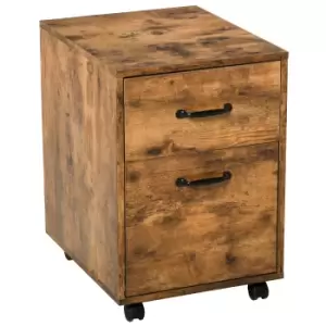 image of HOMCOM Rolling File Cabinet with 2 Drawers, Hanging File Folder, Home Office Under Desk Mobile Filing Organizer