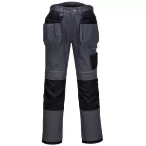 Image of Portwest Mens PW3 Work Holster Trousers (30R) (Zoom Grey/Black) - Zoom Grey/Black