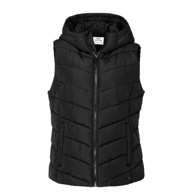 Image of Slazenger Womens Padded Full Zip Gilet Black female 8 (36)
