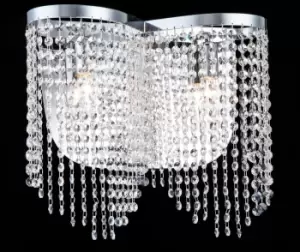 image of Toils Wall Lamp Nickel & Crystal, 2 Light, E14