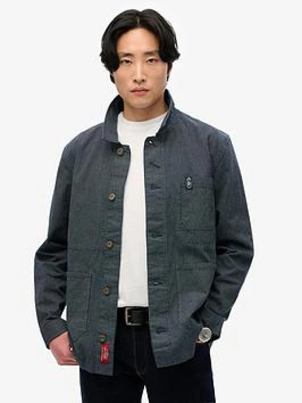 Image of Superdry Striped shirt Superdry Merchant Bleu Male L
