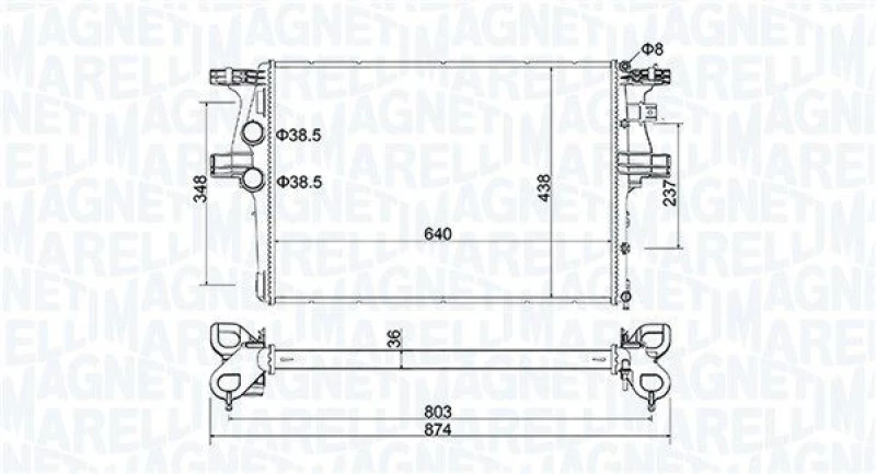 Image of MAGNETI MARELLI Engine radiator MAGNETI MARELLI 350213204600