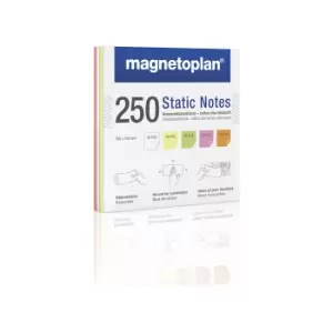 Image of magnetoplan Static Notes stick-on notes, pack of 250, assorted colours, HxW 100 x 100 mm