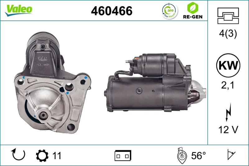 Image of Starter motor VALEO 460466