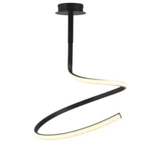 Image of Nur Semi Flush Ceiling 30W LED 2800K, 2400lm, Frosted Acrylic, Brown Oxide