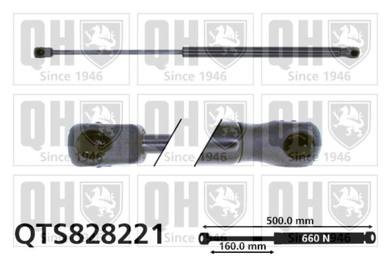Image of QUINTON HAZELL Tailgate strut QUINTON HAZELL QTS828221