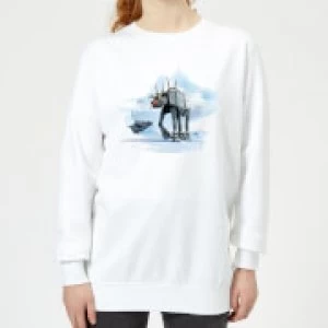Image of Star Wars AT-AT Reindeer Womens Christmas Sweatshirt - White - 3XL