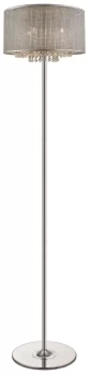 Image of Spring 4 Light Floor Lamp Silver, Crystal Glass, G9