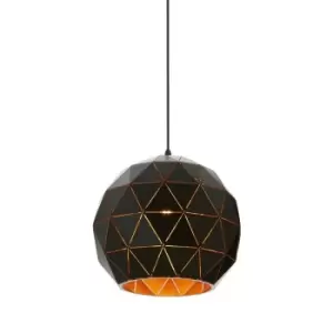 image of Premier Housewares Small Mateo Pendant Ceiling Light - Black