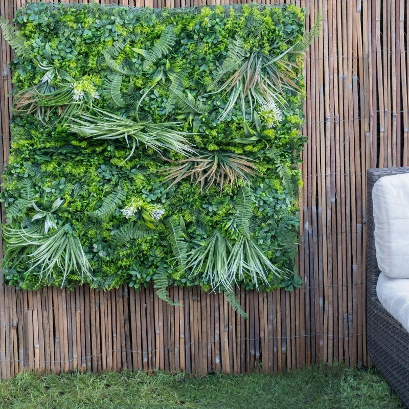 Image of Artificial Mixed Grass Flower Wall Panel