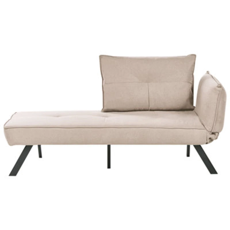 Image of Beliani Right-Hand Chaise Lounge Rocamadour Fabric Taupe