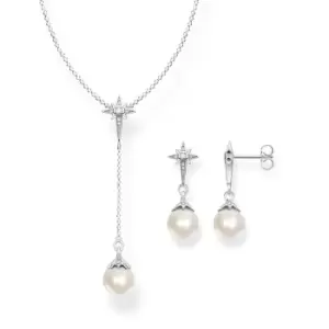 image of THOMAS SABO Silver Vintage Star Pearl Jewellery Set