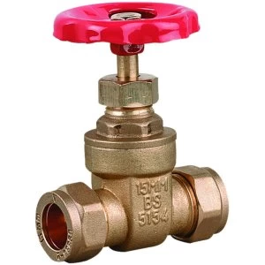 Image of Wickes Brass Fullway Compression Gate Valve - 15mm