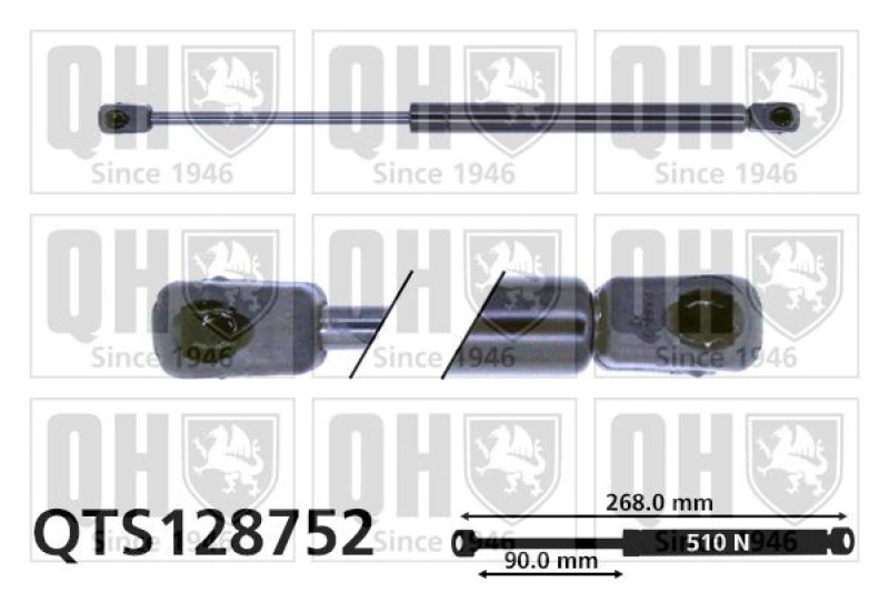 Image of QUINTON HAZELL Tailgate strut QUINTON HAZELL QTS128752