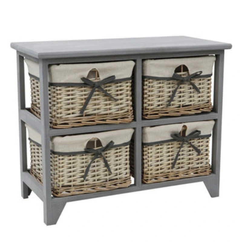 Image of JVL Sherborne 2 + 2 Drawer Storage Unit - Grey Grey