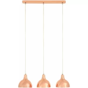 image of Premier Housewares Jasper 3 Pendant Light with Copper Finish